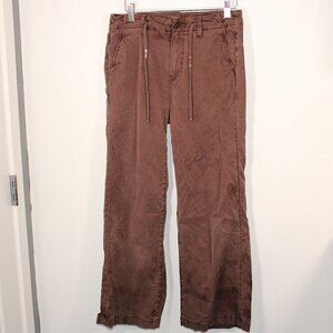 PAIGE Carly Tie High Waist Ankle Wide Leg Jeans Size 27 Brown